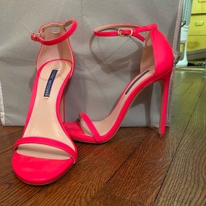 Neon pink Stuart Weitzman nudist sandals